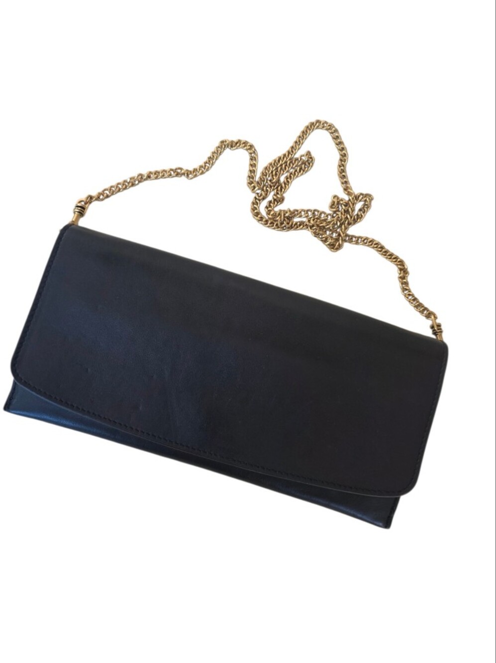 Banana Republic Black Crossbody Clutch with Gold Chain